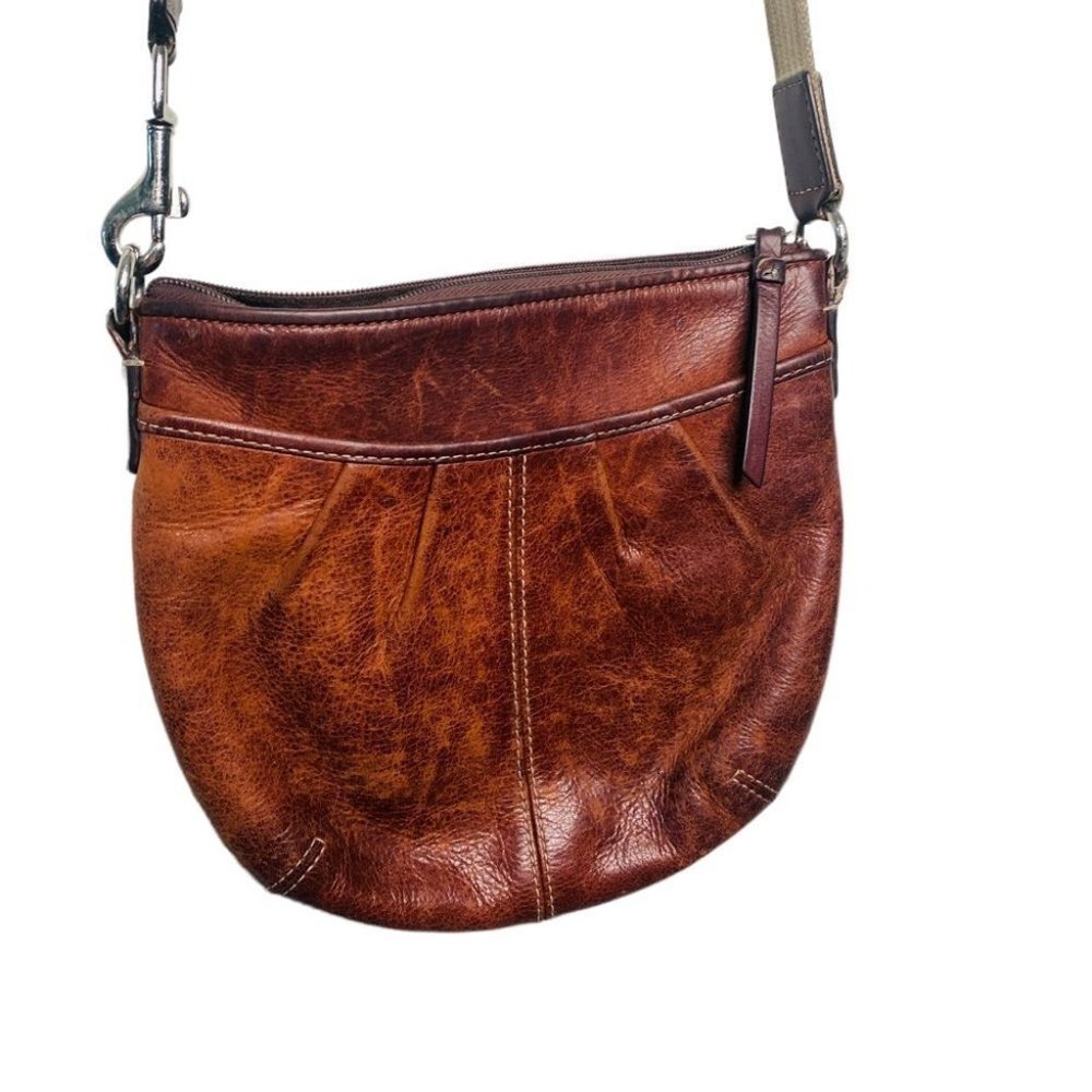 Small Brown Leather Crossbody Bag Festival Bohemian